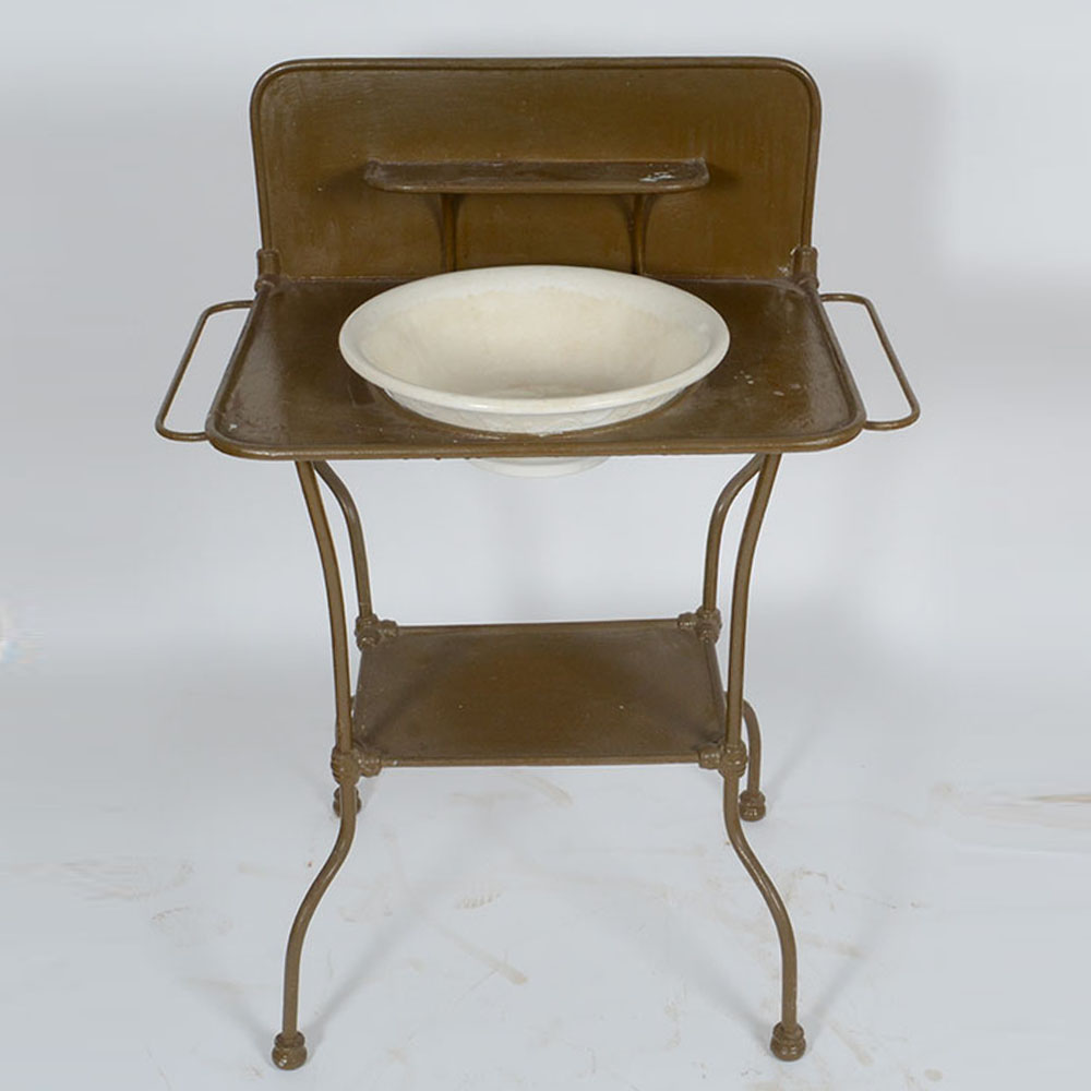 Vintage Metal Washstand with White Ironstone Basin EBTH